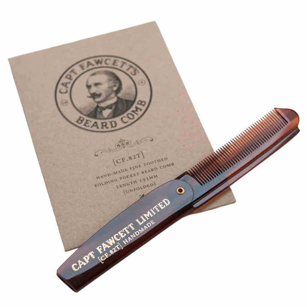 [901BEARDCS] CAPTAIN FAWCETT Klappbarer Taschenkamm für den Bart