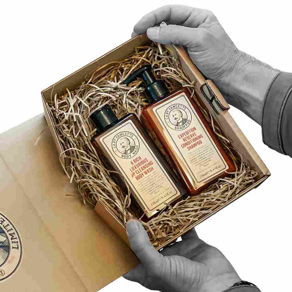 CAPTAIN FAWCETT Coffret cadeau - Shampooing Réserve Expédition 250ml et Gel Douche Réserve Expédition 250ml