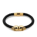 NORTHSKULL Bracelet Noir & Or - Crâne jumeau