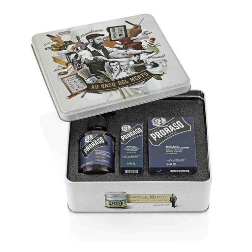 PRORASO Kit à barbe azur lime