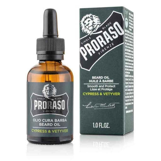 PRORASO Huile à barbe cypress & vetyver 30ml