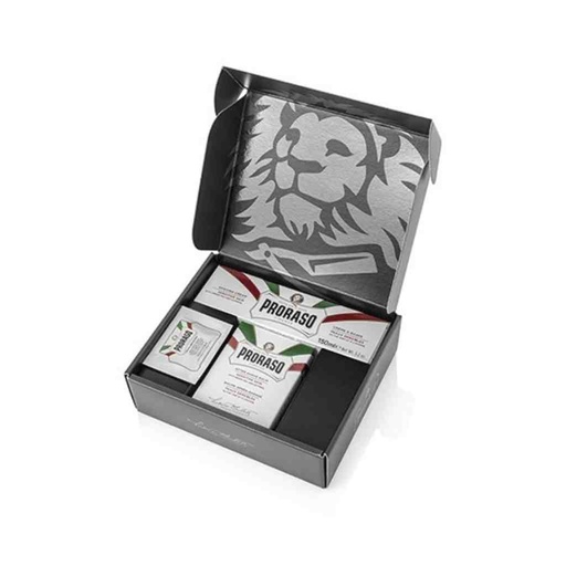 PRORASO Coffret crème à raser et baume après-rasage white sensitive