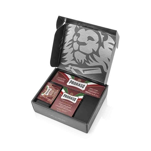 PRORASO Coffret crème à raser et lotion après-rasage red nourish