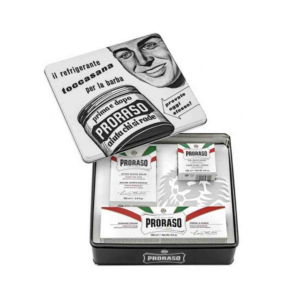 PRORASO Set de rasage toccasana white sensitive