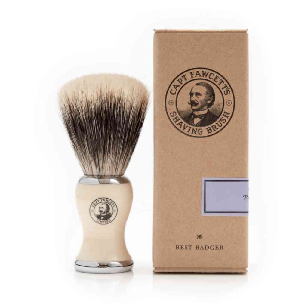[CFA-5579-t] CAPTAIN FAWCETT Rasierpinsel mit Holzgriff und Kunstfell