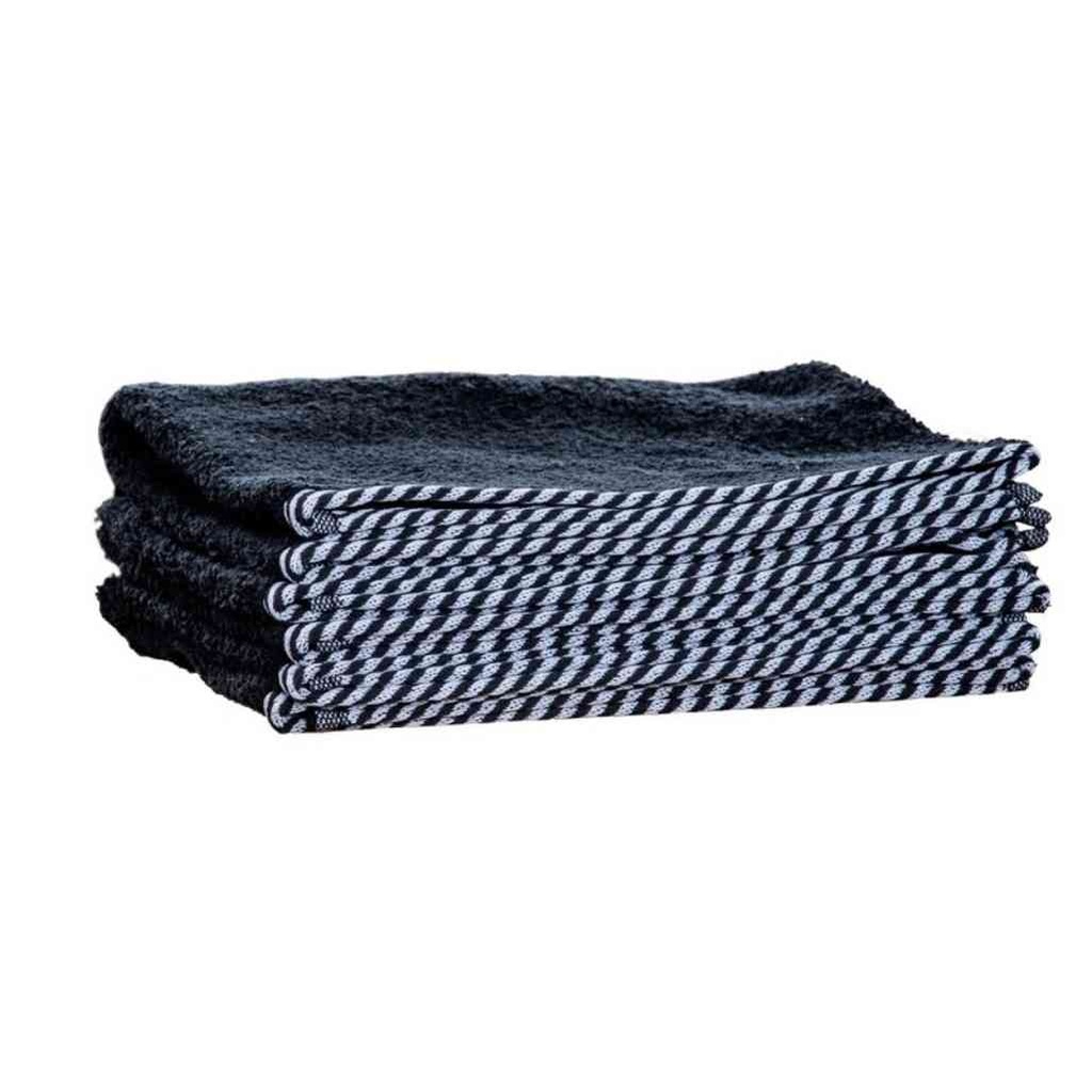 [1o1-TOW-004] 1o1BARBERS Serviette noir/blanc 40x80cm