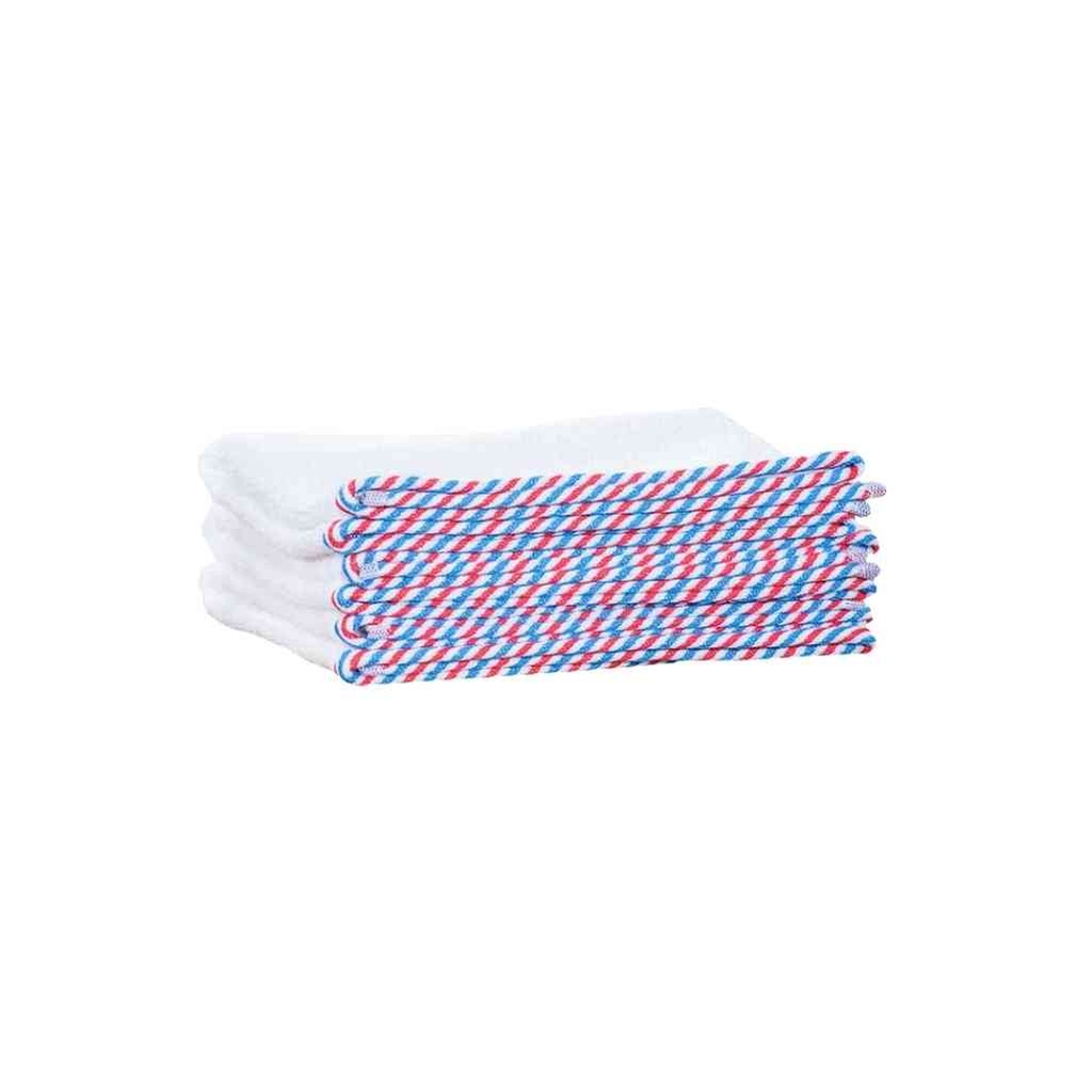 1o1BARBERS Serviette blanc/rouge/bleu 20x40cm