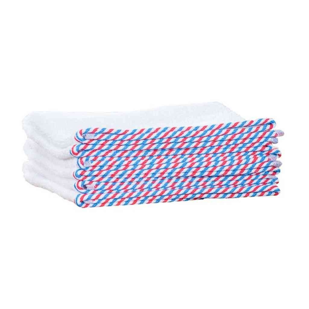 1o1BARBERS Serviette blanc/rouge/bleu 40x80cm