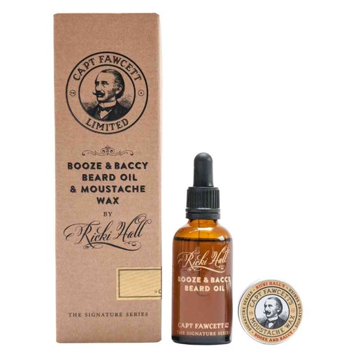 [CFA-6668] CAPTAIN FAWCETT Ricki Hall's Booze & Baccy 50ml Beard Oil and Moustache Wax Gift Set