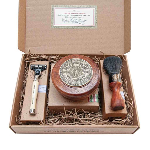 [CFA-6690] CAPTAIN FAWCETT Coffret cadeau - Scapicchio : Savon à Raser, Blaireau et Rasoir