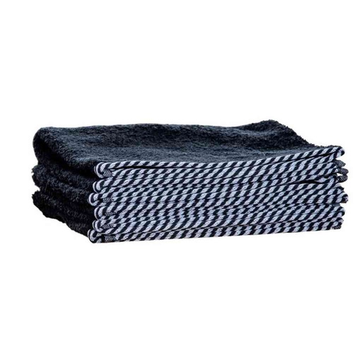 [1o1-TOW-004] 1o1BARBERS Handtuch schwarz/weiss 40x80cm