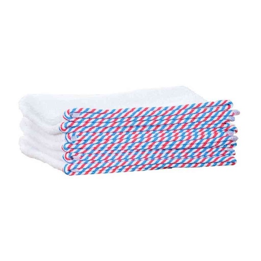 [1o1-TOW-002] 1o1BARBERS Serviette blanc/rouge/bleu 40x80cm
